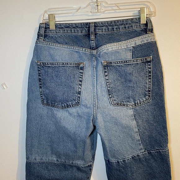 We The Free Size 28 Pieced Jeans Blue Denim Mom Straight Leg Hi-Rise OB9… - Picture 5 of 10